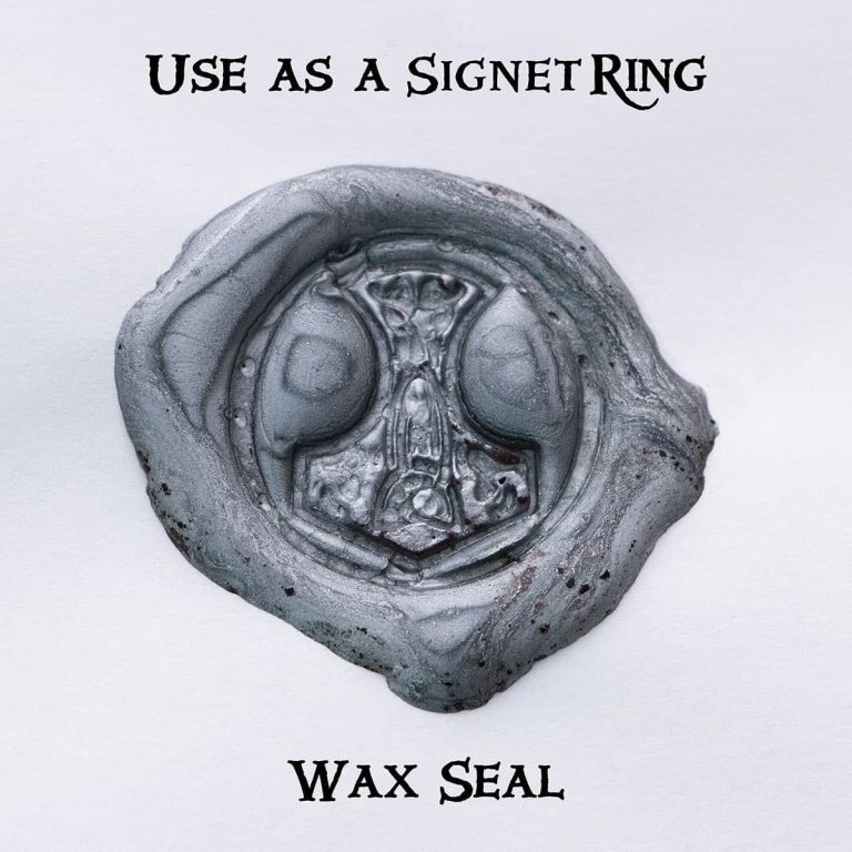 Pewter Signet Ring with Thor's Hammer Design