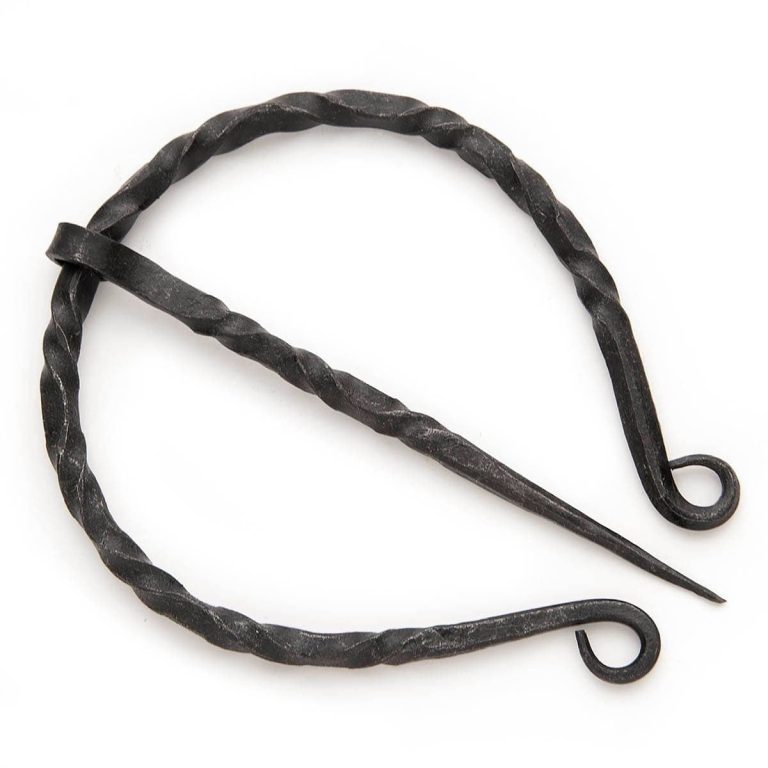 Twisted Iron Scallop Cloak Pin