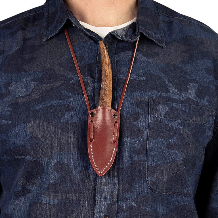Stag Handle Neck Knife, Made in USA
