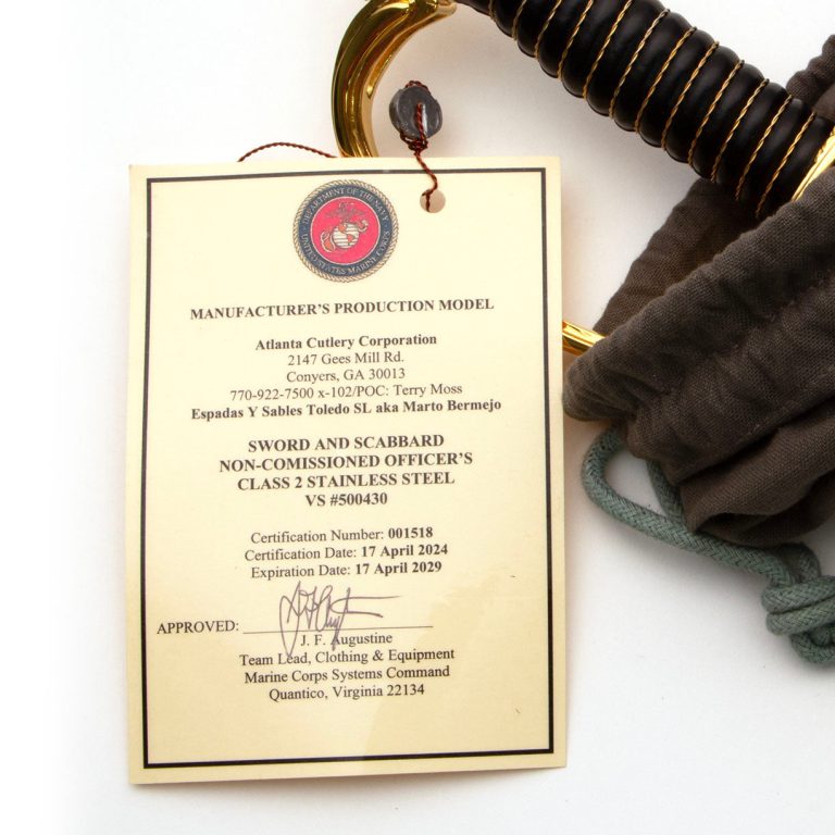 Spanish NCO Saber for US Marine Corps