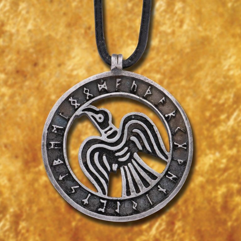 Viking Raven Pendant in Pewter