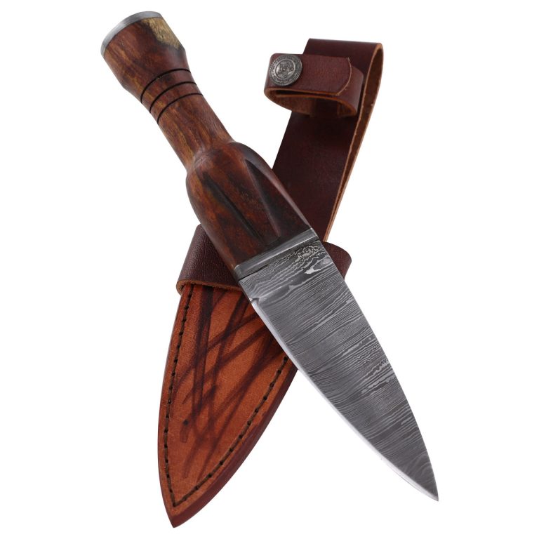 Utility Sgian Dubh Knife with Leather Sheath
