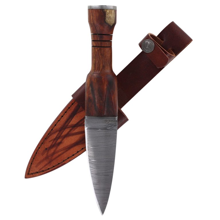 Utility Sgian Dubh Knife with Leather Sheath
