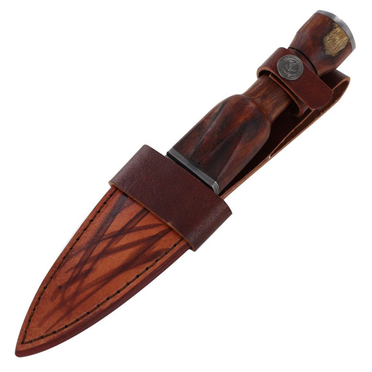 Utility Sgian Dubh Knife with Leather Sheath