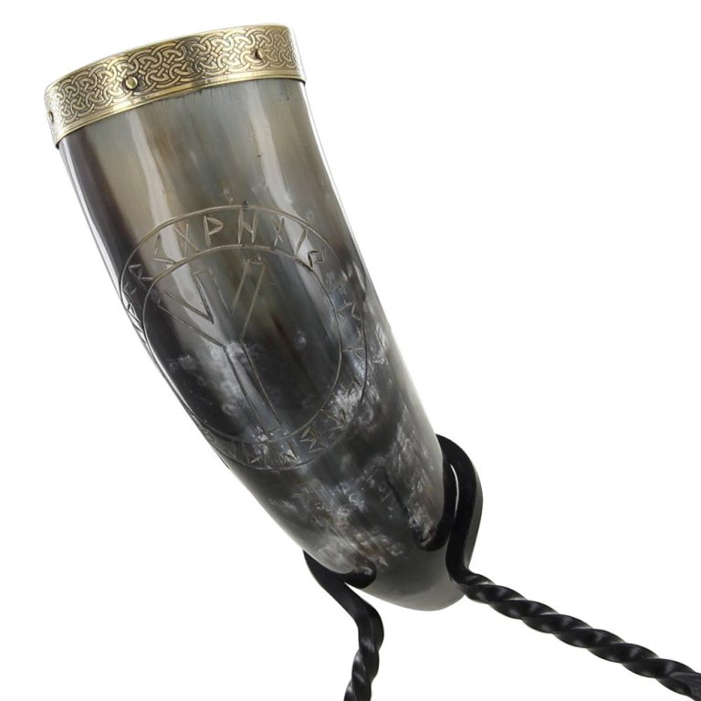 Viking Drinking Horn Set with Stand