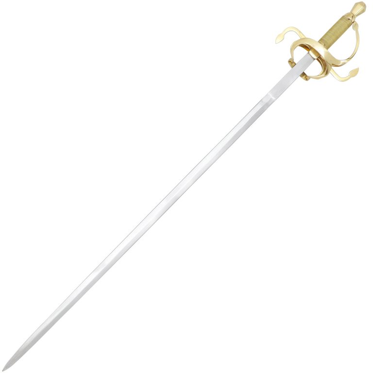 Brass Swept Hilt Rapier with EN45 Steel Blade