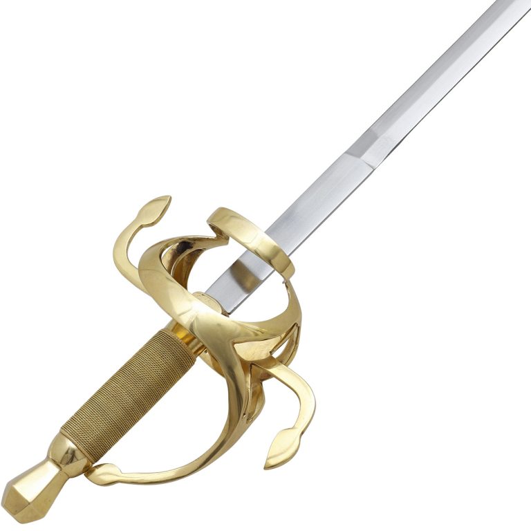 Brass Swept Hilt Rapier with EN45 Steel Blade