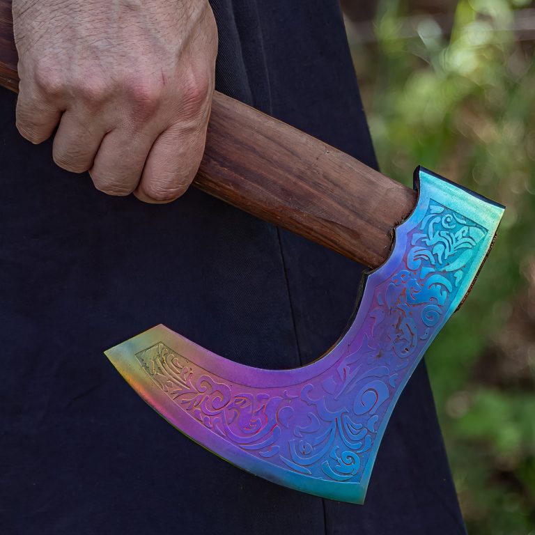 Viking Bearded Battle Axe with Titanium Head