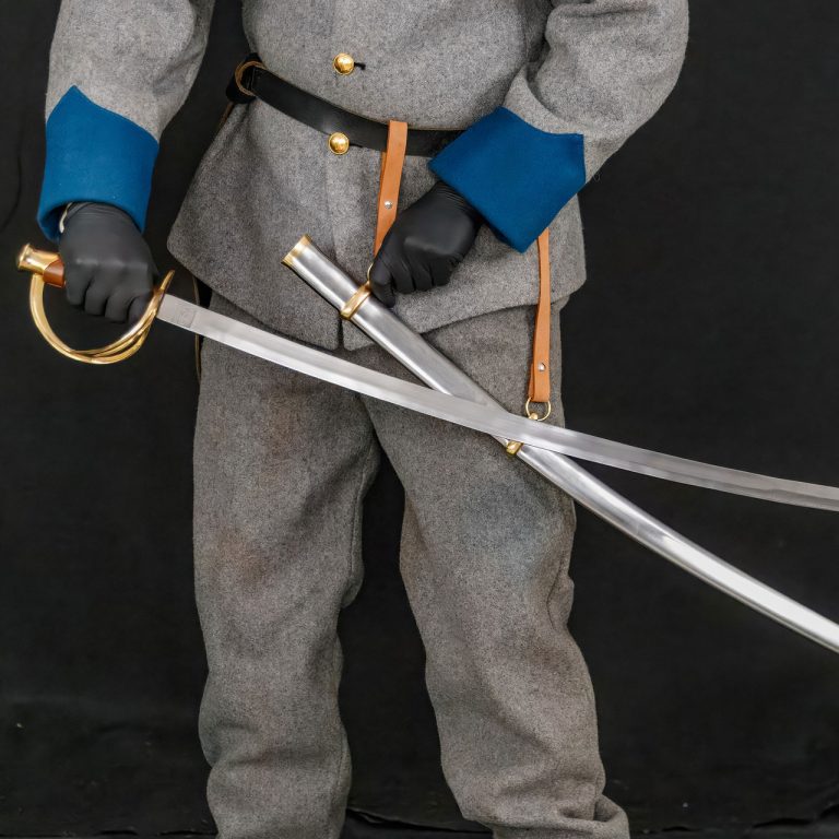Brass-Hilt Cavalry Sword with Leather Grip