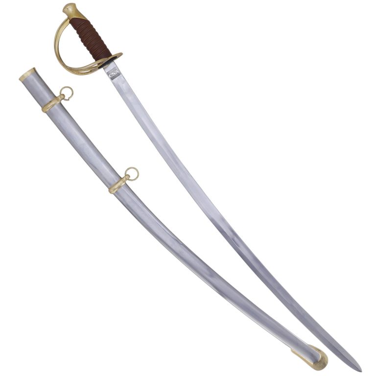 Brass-Hilt Cavalry Sword with Leather Grip