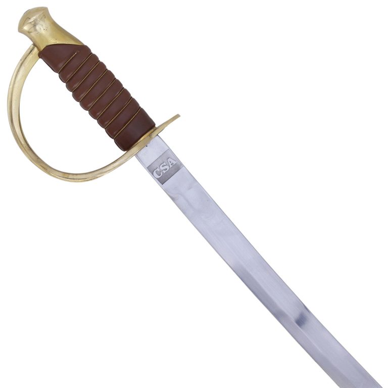 Brass-Hilt Cavalry Sword with Leather Grip