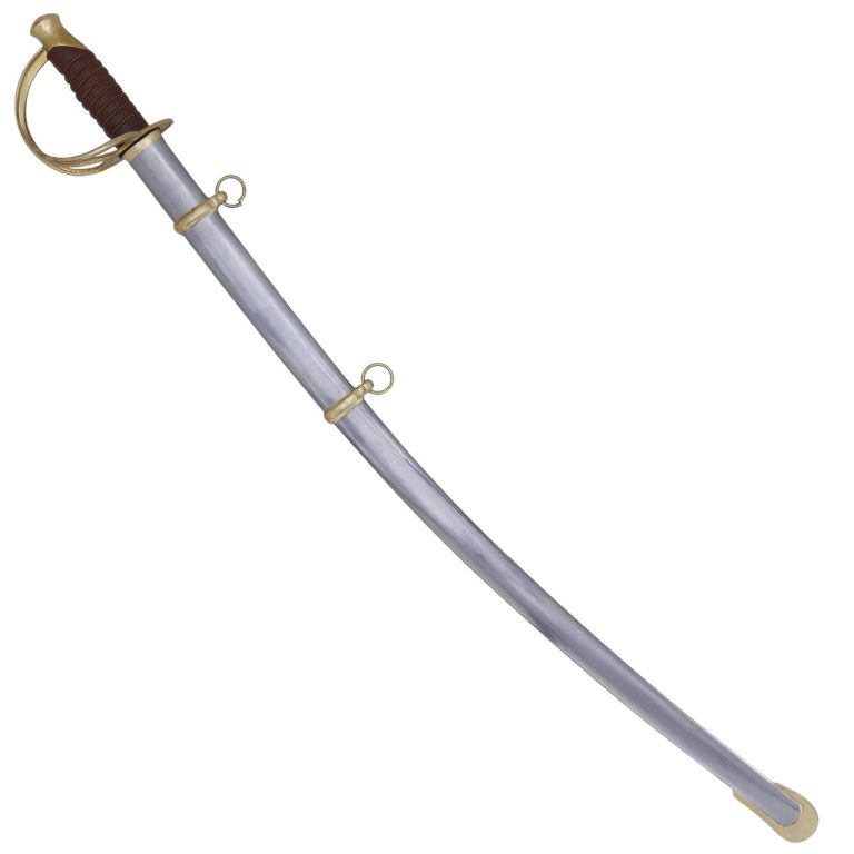 Brass-Hilt Cavalry Sword with Leather Grip
