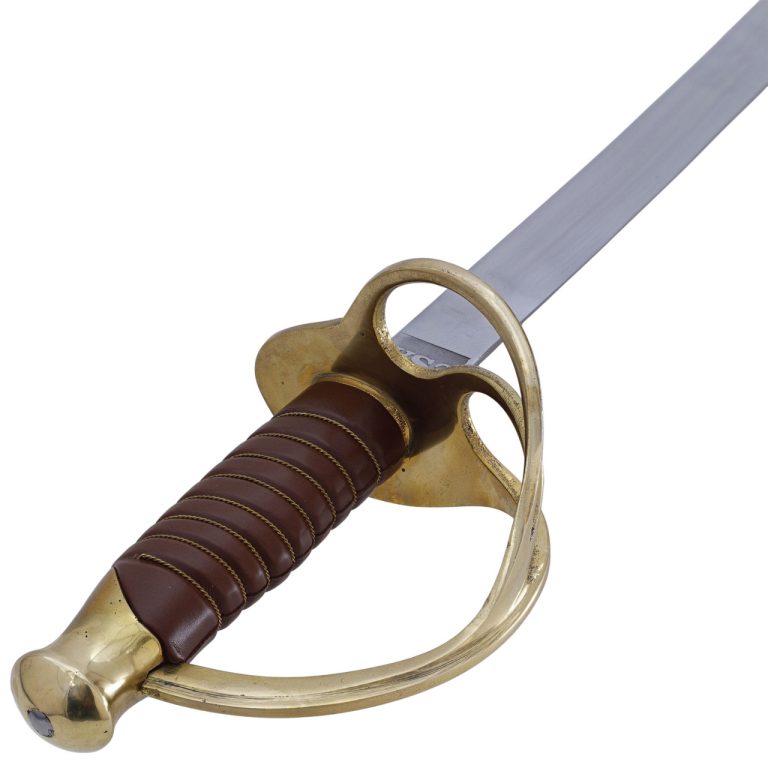 Brass-Hilt Cavalry Sword with Leather Grip