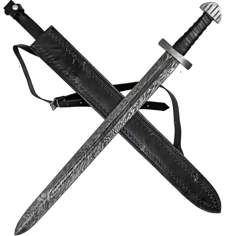 Hand Forged Firestorm Damascus Steel Medieval Sword
