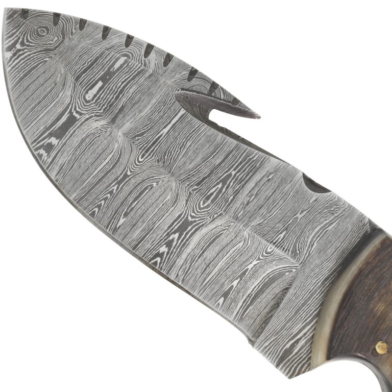 Hook Knife with Ram Horn and Wood Handle