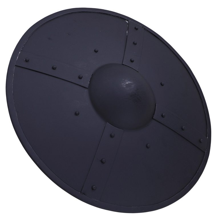 Black Medieval Buckler Shield, Battle Ready