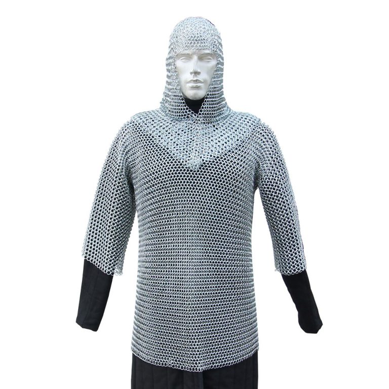 Medieval Chainmail Coif and Habergeon Set