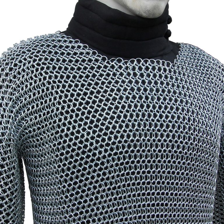 Medieval Chainmail Coif and Habergeon Set