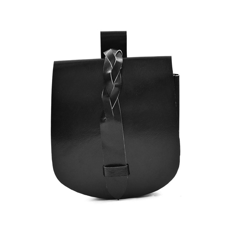 Viking Leather Pouch with Secure Strap Closure