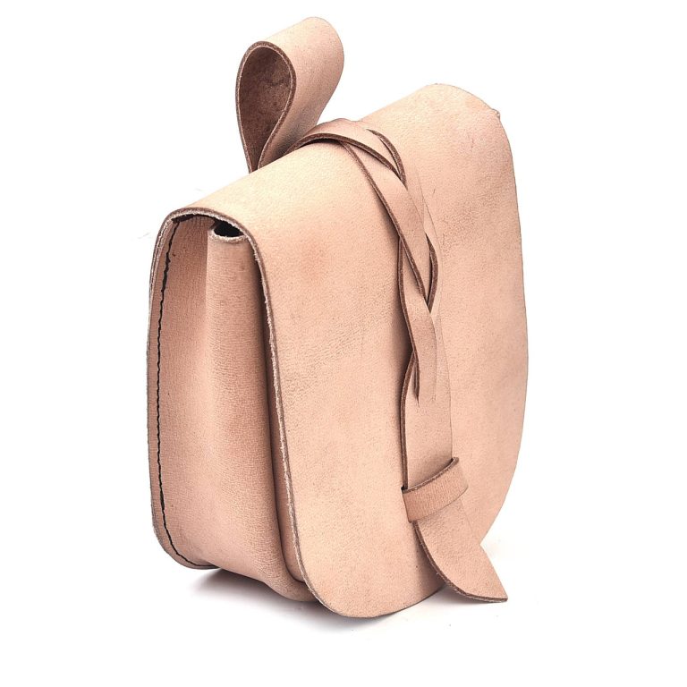 Viking Leather Pouch with Secure Strap Closure