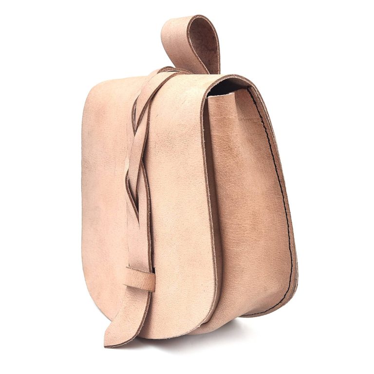 Viking Leather Pouch with Secure Strap Closure