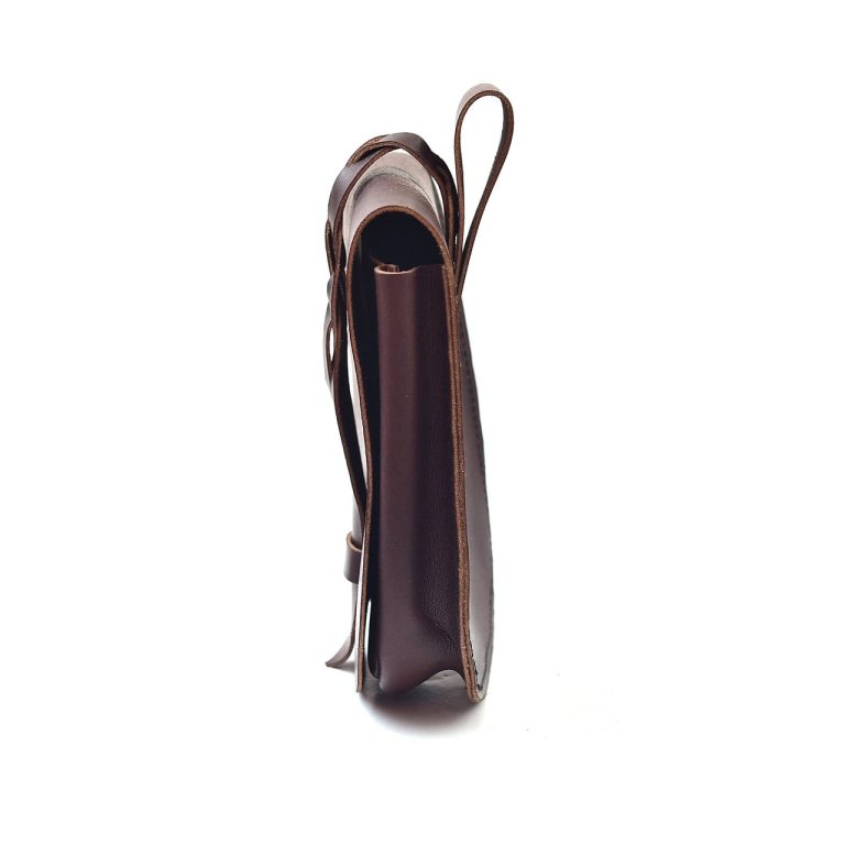 Viking Leather Pouch with Secure Strap Closure