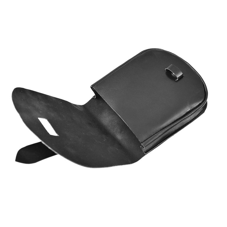 Viking Leather Pouch with Secure Strap Closure