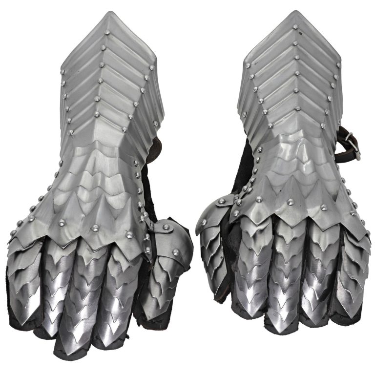 Gothic Spiked Gauntlets with Leather Gloves