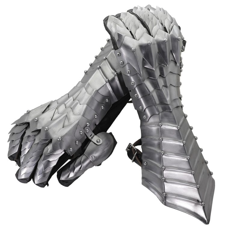 Gothic Spiked Gauntlets with Leather Gloves