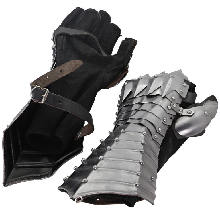 Gothic Spiked Gauntlets with Leather Gloves