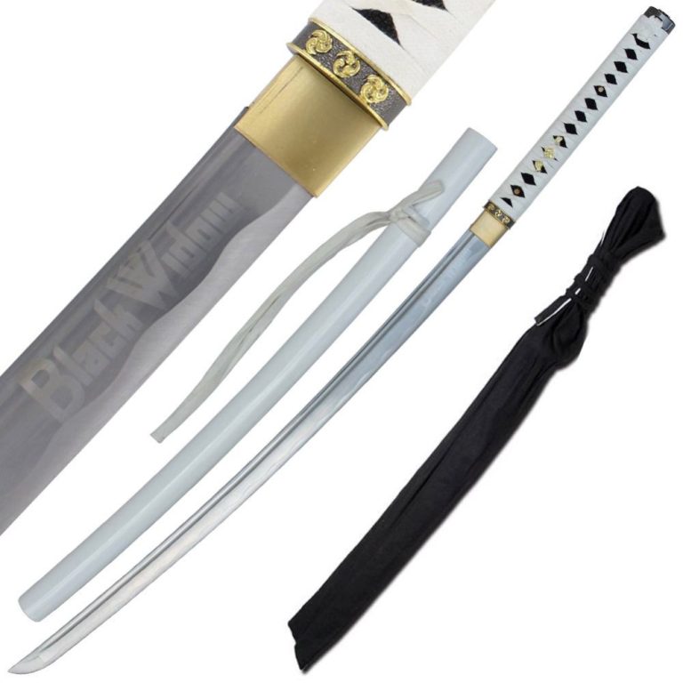 Handmade White Katana with Web Weaver Design