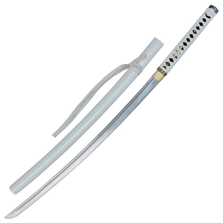 Handmade White Katana with Web Weaver Design