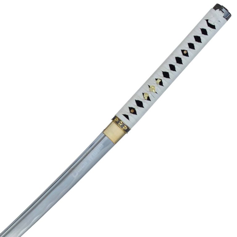 Handmade White Katana with Web Weaver Design