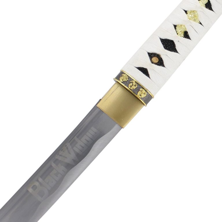 Handmade White Katana with Web Weaver Design