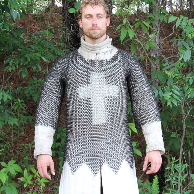 Blackened Templar Cross Chain Haubergeon - XL
