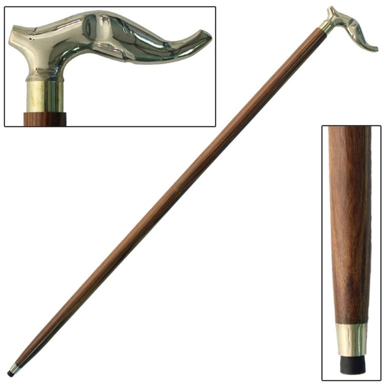 Brass Elephant Head Cane with Sheesham Grip