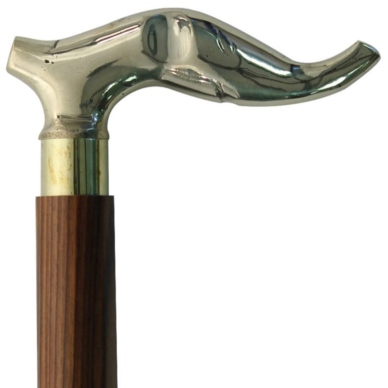 Brass Elephant Head Cane with Sheesham Grip