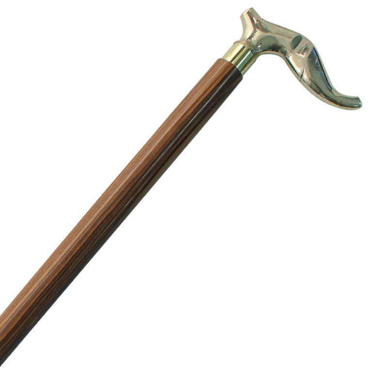Brass Elephant Head Cane with Sheesham Grip