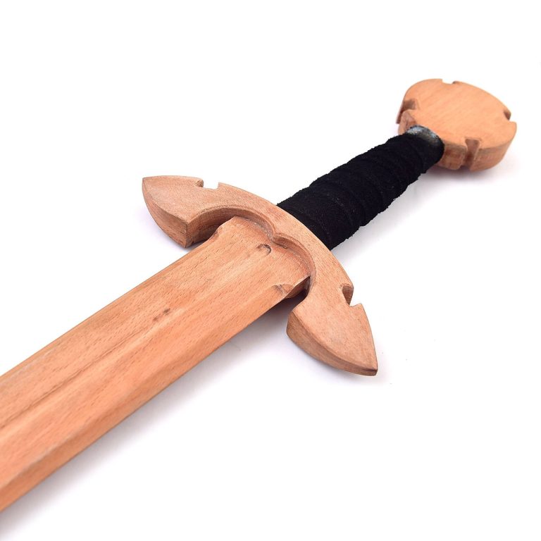 Celtic Wood Sword with Leather Handle and Scabbard