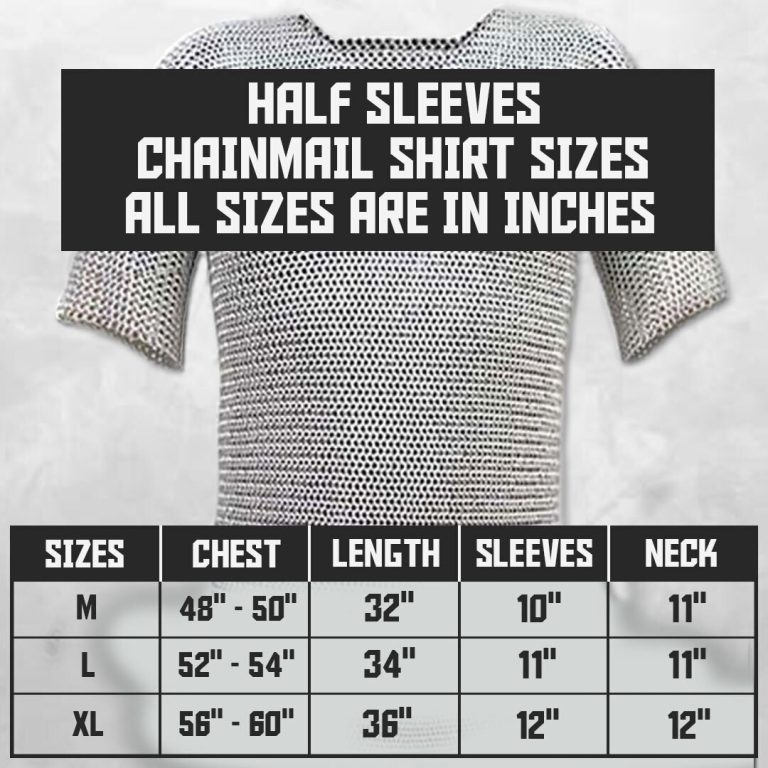 Half Sleeved Chainmail Shirt Armor - Medium