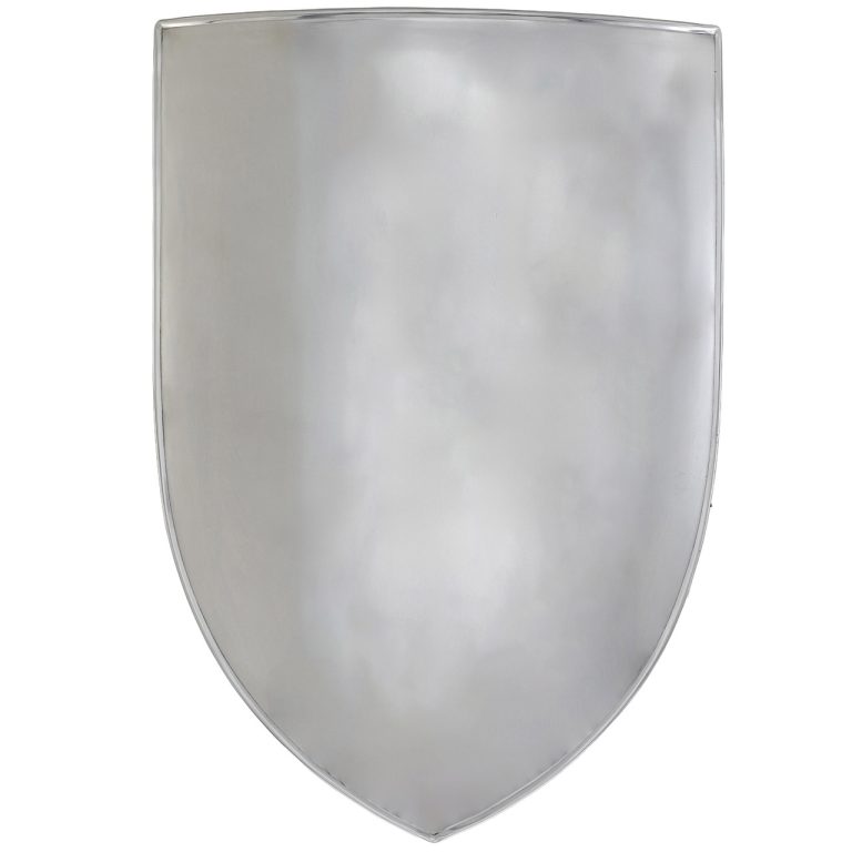 Medieval Polished Steel Heater Shield