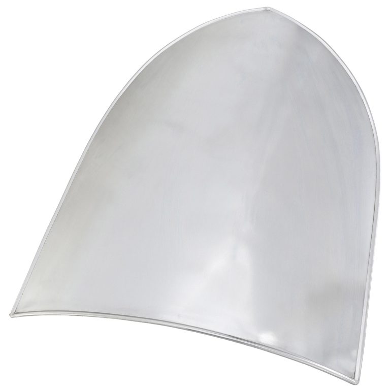 Medieval Polished Steel Heater Shield