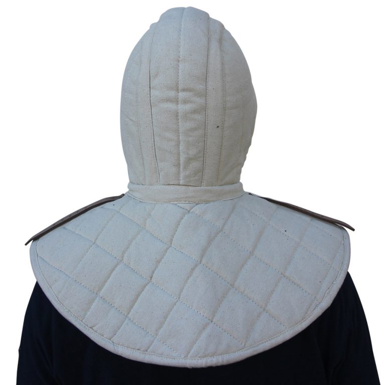 Cotton Padded Collar Armor and Cap - Ecru/Black