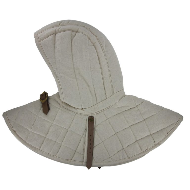Cotton Padded Collar Armor and Cap - Ecru/Black