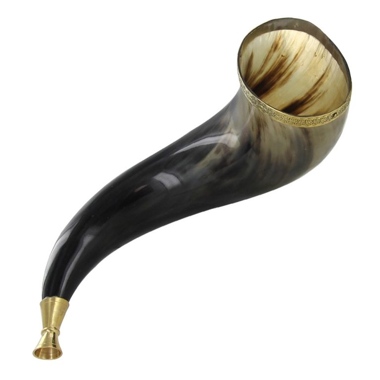 Cow Horn Trumpet with Brass Rim