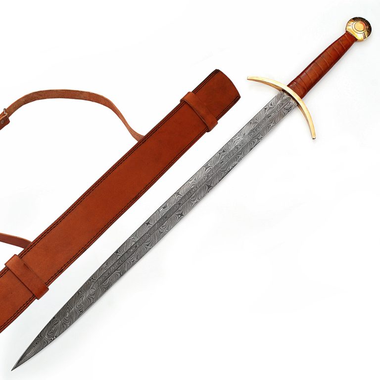 Functional Viking Sword with Damascus Blade