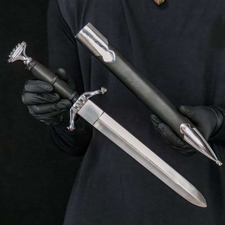 EN45 Steel Blade with Leather Handle and Scabbard