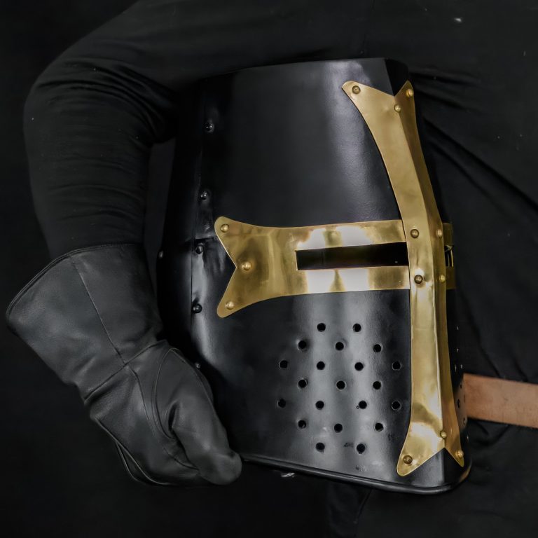 Brass Steel Great Helm for Knights Protection