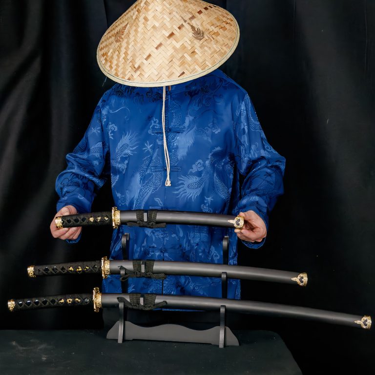 Dragon Themed Japanese Sword Set with Stand