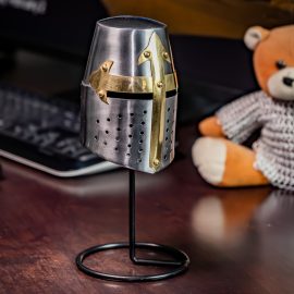 Mini 20G Steel Templar Crusader Great Helm Replica